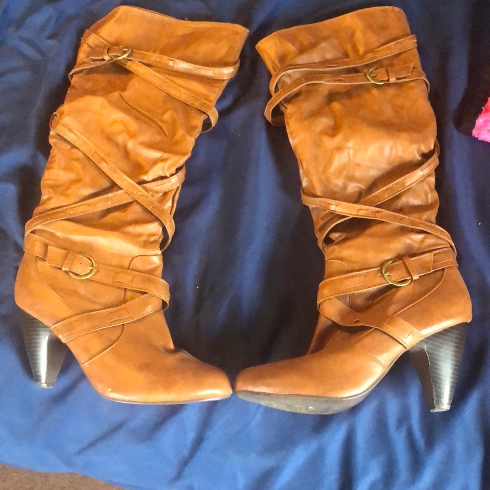 Dark caramel boots